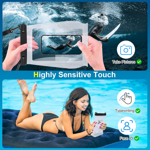 Large Waterproof Phone Pouch Floating, Waterproof Phone Case for iPhone 15 14 Pro Max 13 12 Plus 11 XS XR X Samsung up to 8.5'', IPX8 Water Proof ...