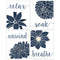 Simple Relax Soak Unwind Breathe Navy Blend Floral Prints, 4 (8x10) Unframed Photos, Wall Art Decor Gifts for Home Office Salon Lounge Bathroom Sc...