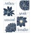 Simple Relax Soak Unwind Breathe Navy Blend Floral Prints, 4 (8x10) Unframed Photos, Wall Art Decor Gifts for Home Office Salon Lounge Bathroom Sc...