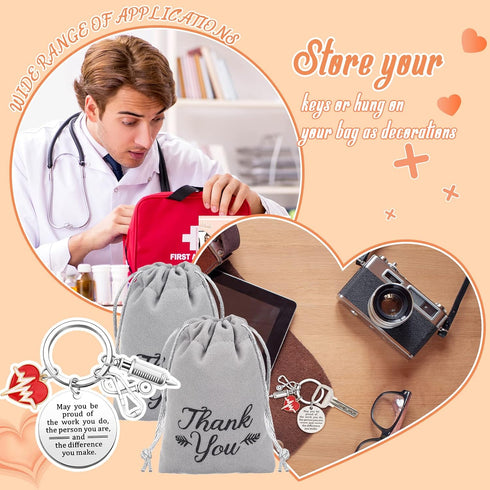 Henoyso 36 Pcs Nurse Gifts Nurse Keychain Bulk Nurse Week Appreciation Gift for Nurse Student Medical Assistant Nurse Day(White)...