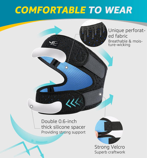 HiRui Dual Patella Knee Straps, Knee Brace Patella Stabilizer for Knee Pain Relief Running Tennis Jumping Arthritis Tendonitis, Joint and Muscles ...