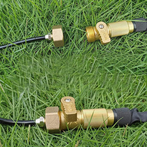 Garden Hose Adapter 2Pcs, Brass Standard 1/4 Inch to 3/4 Inch GHT Garden Hose Female Pipe Fittings, Garden Water Hose Thread Irrigation Tube Conne...