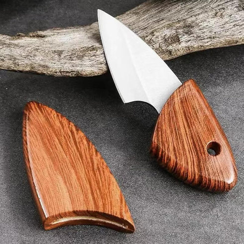 Portable Dolphin Shaped Imitation Wood Grain Draped Handle Pocket Knife 10 PACK Utility Knives 2.2Inch,Suitable for Unpacking, Fruit Cutting...