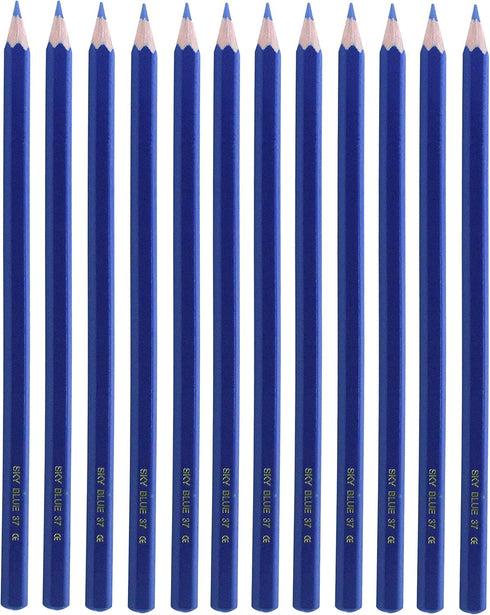 Mandala Crafts 12 Blue Water Soluble Pencils for Marking - Washable Fabric Pencil for Sewing, Quilting, Embroidery, Tailoring...