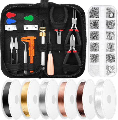 Thrilez Wire Wrapping For Jewelry Making, Repair and Beading Supplies Kit with Craft Ring Wire, Tools, Pliers and Jewelry Findings...