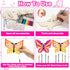 16 Pack Butterfly Wind Chime Kits Butterfly Crafts for Kids Make Your Own Butterfly Wind Chime Wooden DIY Arts and Crafts for Summer Party School ...