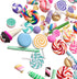 100pcs Miniature Candy Lollipop Decor Mixed Polymer Clay Sets for Childs Pretend Kitchen Play Cooking Game DIY Party Doll house Accessory...