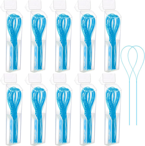 700 Count Floss Threader for Bridges, Dental Floss Threaders Blue Floss Threader for Bridges and Implants, 10 packs of 70...