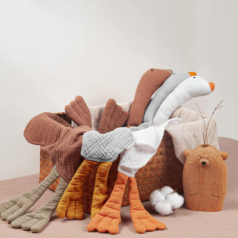 Lulu moon Muslin Loveys for Babies - Baby Security Blanket for Unisex - Goose Lovie - 25"x 11" Cream...