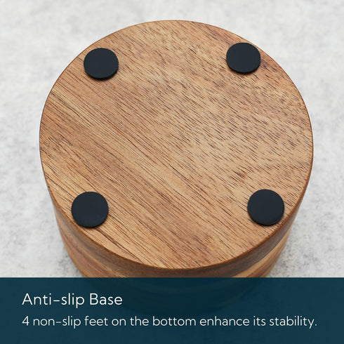 KITCHENDAO Acacia Wood Salt Cellar Bowl Box, Elegant Kitchen Salt Container Holder with Swivel Magnetic Lid to Store Pepper Spice Bath Salt Sea Sa...