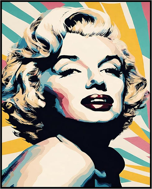 Posterizer 1 pcs- Marilyn Monroe inspired-glam chic retro print-Famous Figures Art Collection-Abstract & Modern Art- Living Room Bedroom Decor- un...
