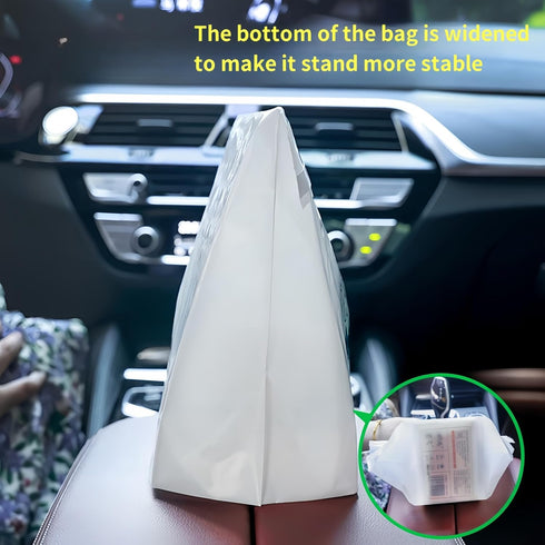 60PCS easy stick disposable car trash bag, toughness is not easy to break, convenient and firm, leak-proof vomit bag, beautiful kitchen storage ba...