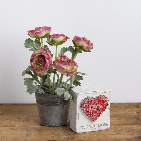 Primitives by Kathy 34248 Rustic White String Art Box Sign, 3.5" x 4", Love You More...