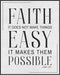 Posterizer 1 pcs-Faith It Does Not Make Things Easy Luke 1: 37 Bible verse-Religious Posters-Quotes and Poems-Gifts for Christians- UNFRAMED Wall ...