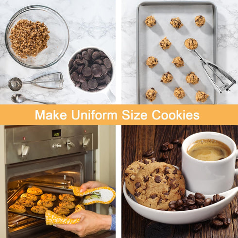 Medium Cookie Scoop, 2 Tbsp / 30ml / 1 oz, Size #40 Cookie Dough Scoop, Cookie Scoops for Baking, 1 25/32 inches / 4.5 CM Ball, 18/8 Stainless Ste...