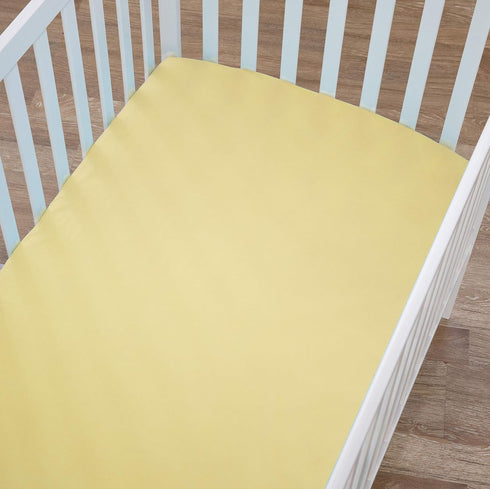 American Baby Company Supreme Fitted Crib Sheet 28" x 52", Enhanced Thickness for Soft, Breathable Neutral 100% Cotton Jersey Comfort, Maize, for ...