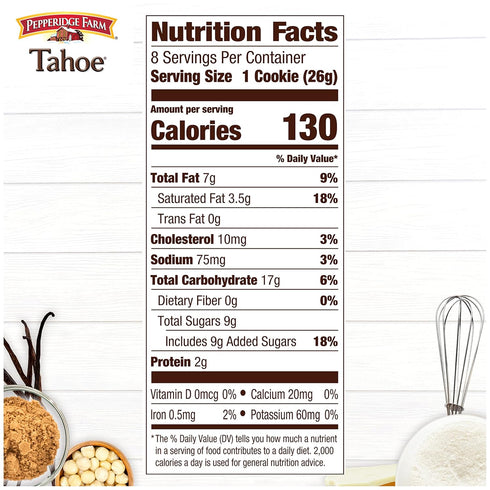 Pepperidge Farm Tahoe Crispy White Chocolate Macadamia Nut Cookies, 7.2 OZ Bag (8 Cookies)...