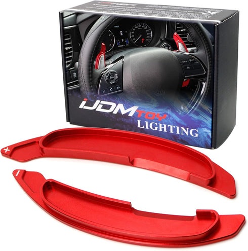 iJDMTOY Sports Red CNC Billet Aluminum Large Paddle Extensions Compatible With Mitsubishi 2008-2016 Lancer Evolution Evo X 10 Outlander, etc...