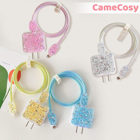 Luxury Cable Protector Suitable for Apple iPhone Charger Clear Wave Edge Design,Data Line USB Case Wire Cable Saver Phone Charger Protector for iP...