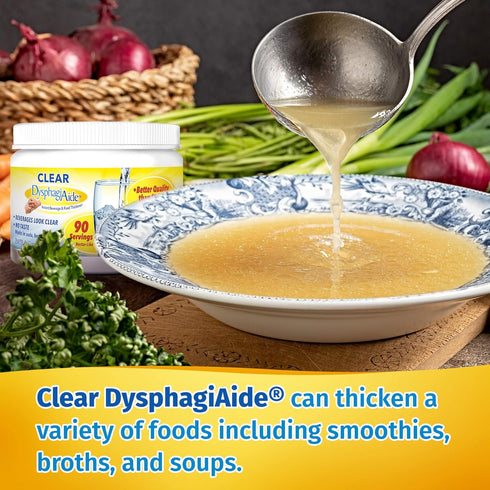 Clear DysphagiAide Thickener Powder, Instant Thickener for Liquids and Food (4.4 oz, 90 Serving), Liquid Thickener for Dysphagia, Drink Thickener ...
