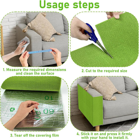 Trimmable Cat Scratching Post Carpet Covered 78.7”x15.8” Self-Adhesive Cat Tree Shelves Replacement Parts Mat Cat Scratcher for Cat Tree Shelf Ste...