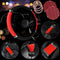 11 PCS Bling Rhinestones Leather Car Accessories Set,Bling Steering Wheel Cover for Women,Center Console Armrest Pad Belt Cover Handbrake Gear Cov...