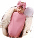 Galabloomer Newborn Swaddle Blanket with Headband Set Baby Girl Receiving Blanket...