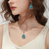Boho Turquoise Jewelry with Dangle Earrings and Turquoise Necklace for Women Trendy, Handmade Bohemian Western Chunky Necklaces and Statement Earr...