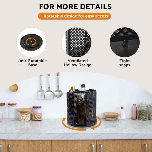Rotating Paper Cup Dispenser, Cup Holder with 4 Compartments, Disposable Coffee Cup Dispenser Removable, Plastic Cup Storage & Lid Holder for Coun...