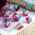 Shiny D&D Dice,DNDND Handmade Double Layers Sharp Edge Die with Gift Case for D&D Dungeons and Dragon Games (Red and Blue)...