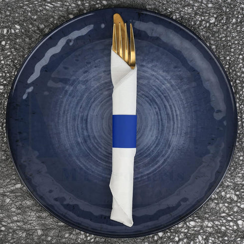 MT Products Royal Blue Self-Adhering Bond Paper Napkin Band 1.5" x 4.25" - Pack of 750...