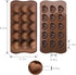 homEdge 15-Cavity Dimpled Heart Shape Chocolate Mold, Silicone Dimpled Valentine Heart Chocolate Gummy and Candy Mold...