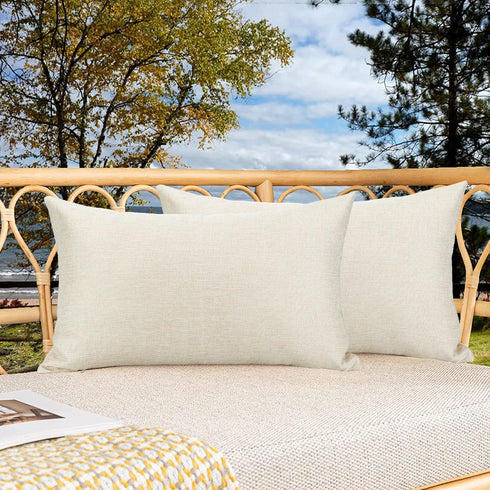 OTOSTAR Pack of 2 Waterproof Outdoor Indoor Throw Pillow Covers 12x20 Inch Garden Decorative Pillow Covers Pillowcases Outdoor Patio Cushion Case ...