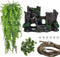 PINVNBY Resin Classical Castle Reptile Habitat Decorations Lizard Hideouts Cave Terrarium Realistic Details Ornament Aquarium Accessories for Cham...