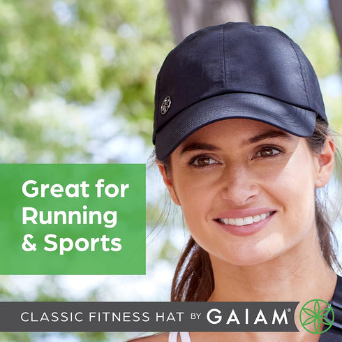 Gaiam Women's Classic Fitness Hat - Baseball Cap and Running Hat for Women - Built-In Ponytail Hole, Moisture-Wicking Fabric for General Outdoor A...