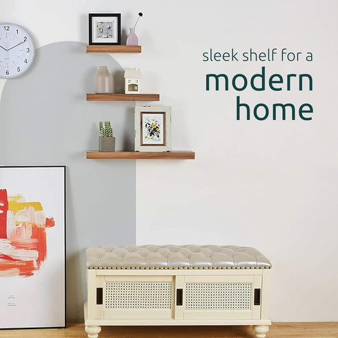 Kiera Grace Stockholm Maine Floating Wall Shelves - White, 12", 16", 24", Set of 3...