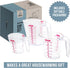 Chef Pomodoro 3-Piece Liquid Meausuring Cups Set - Ml and Oz Measuring Cup - Includes 1, 2 and 4 Cup, BPA-Free Plastic Measuring Cups for Liquids,...