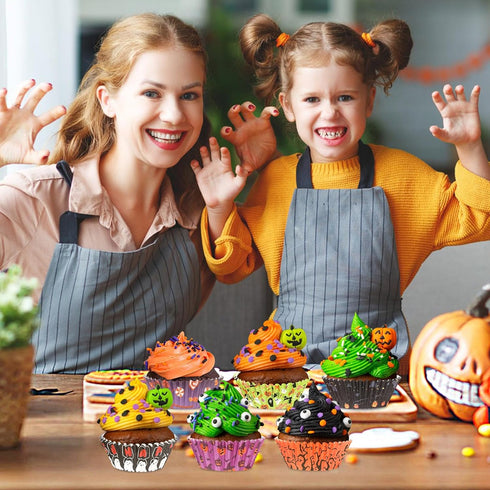 SANNIX Halloween Cupcake Liners,450pcs Ghost Pumpkin Spider Baking Cups Cupcake Wrappers Paper Wraps Muffin Liners for Halloween Party Candy Cake ...