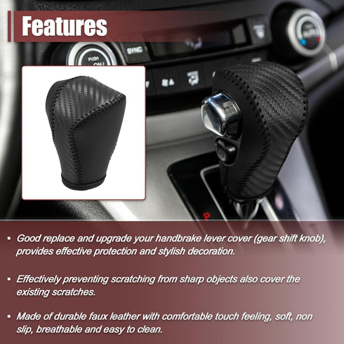 X AUTOHAUX Car Automatic Gear Shift Knob Cover Protector Carbon Fiber Pattern Black for Chevy Equinox 2018-2021 for Honda CRV 2015-2016...