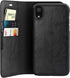 iPhone XR Leather Wallet Case, Crave Vegan Leather Guard Removable Case for Apple iPhone XR (6.1 Inch) - Black...