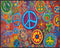 Posterizer 1 pcs- psychedelic funky hippie colorful peace sign 1-Fantasy & Fiction Art-Retro Art- Living Room Bedroom Decor- unframed wall art...