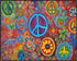 Posterizer 1 pcs- psychedelic funky hippie colorful peace sign 1-Fantasy & Fiction Art-Retro Art- Living Room Bedroom Decor- unframed wall art...