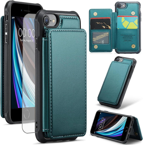Asuwish Phone Case for iPhone 6/6s/7/8/SE 2020 2022 Wallet Cover with Screen Protector and RFID Blocking Card Holder Stand Cell i Six Seven 6a i6 ...
