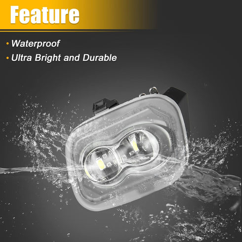 X AUTOHAUX Rear View Mirror Light for Ford F-150 F-250 F-350 F-450 Super Duty FL3Z13B374B FL3Z-13B374B 12V Waterproof Clear Lens White Side Puddle...