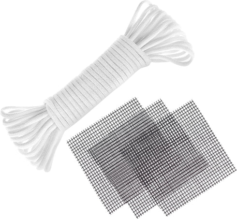 ORIMERC 200 Pcs 2 x 2 inch Plant Pot Drainage Hole Mesh Pad Screen with 30 feet Self Watering Hydroponic Wick Cord DIY Vacation Automatic Waterer ...