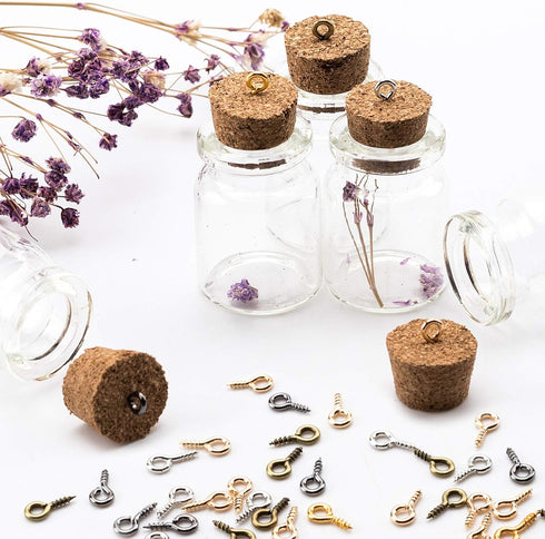 OIIKI 2000Pcs Screw Eye Pins, 5 Colors Small Metal Eye Pins Hooks, Mini Sturdy Eyelets Screw Threaded Clasps for Jewelry Making, Resin, DIY Arts C...