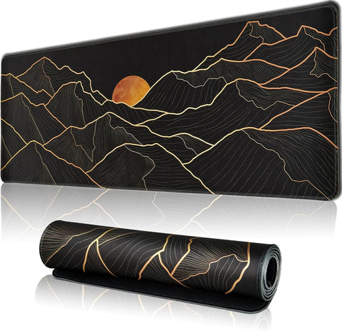 Large Gaming Mouse Pad for Desk, Desk Mat with Seamed Edges, Waterproof Desk Pad, Non-Slip Rubber Base, 31.5x11.8 Inch Keyboard Pad Computer Mat, ...