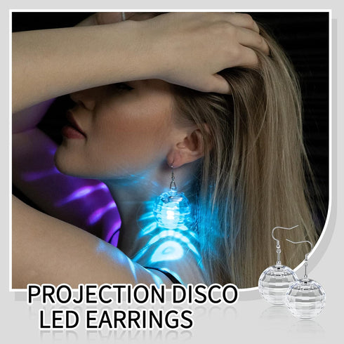 Disco Ball Earrings 16 Light Modes Rechargeable Light up Earrings LED Earrings Ball for Women Disco Party Dance Accessories...