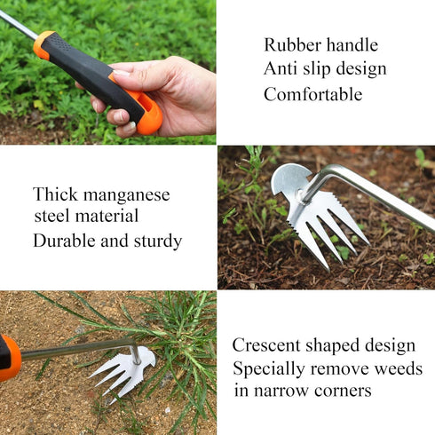 Gardening Hand Weeder Tools, New Weeding Artifact Uprooting Weeding Tool with Handle, Durable Manganese Steel Weed Puller Tool for Vegetable Garde...