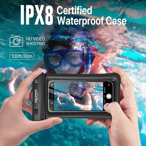 IPX8 Waterproof Phone Pouch 2 Pack-Up ?Adjustable Neck Lanyard Floating Waterproof Phone Case for iPhone 15,15 Pro,15 Pro Max,Samsung Galaxy,etc....